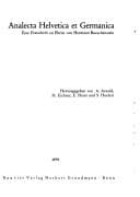 Tapa de Analecta Helvetica et Germanica