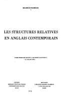 Tapa de Les structures relatives en anglais contemporain