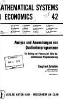Tapa de Analyse und Anwendungen von Quotientenprogrammen