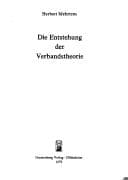 Tapa de Die Entstehung der Verbandstheorie
