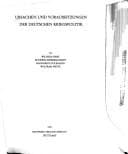 Tapa de Ursachen und Voraussetzungen der deutschen Kriegspolitik