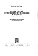 Tapa de Geschichte der österreichischen Musikkritik in Beispielen (Publikationen des Instituts für Österreichische Musikdokumentation) (German Edition)