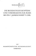Tapa de Die Beziehungen Ägyptens und Vorderasiens zur Ägäis