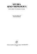 Tapa de Studia Sino-Mongolica
