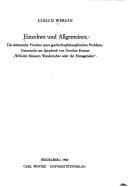 Tapa de Einzelnes und Allgemeines