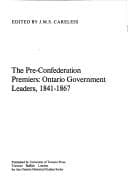 Tapa de The Pre-Confederation premiers