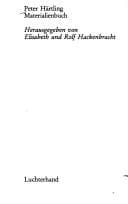 Tapa de Peter Härtling, Materialienbuch