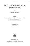 Tapa de Mittelhochdeutsche Grammatik