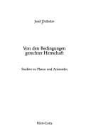 Tapa de Von den Bedingungen gerechter Herrschaft