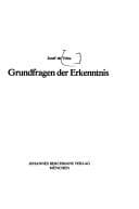 Tapa de Grundfragen der Erkenntnis