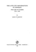 Tapa de The late city reformation in Germany