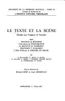 Tapa de Le texte et la scène