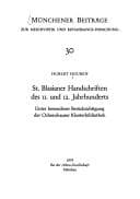 Tapa de St. Blasianer Handschriften des 11. und 12. Jahrhunderts