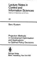 Tapa de Projection methods in constrained optimisation and applications to optimal policy decisions