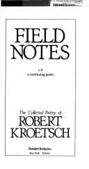 Tapa de Field notes