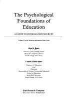Tapa de The psychological foundations of education