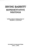 Tapa de Irving Babbitt, representative writings