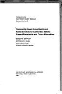 Tapa de Community-based home health and social services for California's elderly