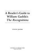Tapa de A reader's guide to William Gaddis's The recognitions