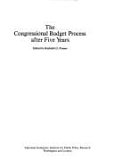 Tapa de The Congressional budget process after five years