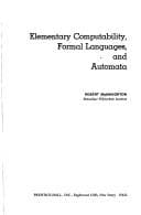 Tapa de Elementary computability, formal languages, and automata
