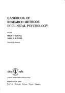 Tapa de Handbook of research methods in clinical psychology