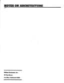 Tapa de Notes on architecture