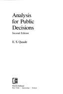 Tapa de Analysis for public decisions
