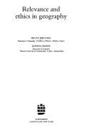 Tapa de Relevance and ethics in geography