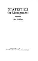 Tapa de Statistics for management