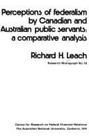 Tapa de Perceptions of federalism by Canadian and Australian public servants