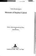 Tapa de Memoirs of Stephen Calvert