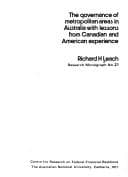 Tapa de The governance of metropolitan areas in Australia