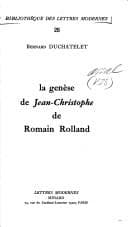 Tapa de La genèse de Jean-Christophe de Romain Rolland