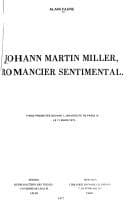 Tapa de Johann Martin Miller, romancier sentimental