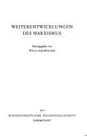 Tapa de Weiterentwicklung des Marxismus