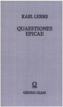 Tapa de Quaestiones epicae