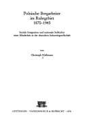 Tapa de Polnische Bergarbeiter im Ruhrgebiet, 1870-1945