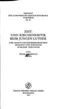 Tapa de Zeit- und Kirchenkritik beim jungen Luther