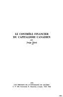 Tapa de Le contrôle financier du capitalisme canadien