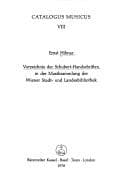 Tapa de Verzeichnis der Schubert-Handschriften in der Musiksammlung der Wiener Stadt- und Landesbibliothek