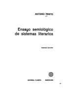 Tapa de Ensayo semiológico de sistemas literarios