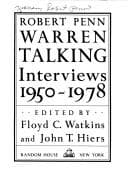 Tapa de Robert Penn Warren talking