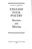 Tapa de English folk poetry, structure and meaning
