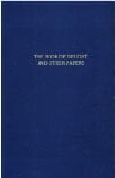 Tapa de The book of delight, and other papers