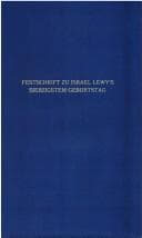 Tapa de Festschrift zu Israel Lewy's siebzigstem Geburtstag