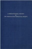Tapa de A semicentennial history of the American Mathematical society, 1888-1938