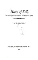 Tapa de Means Of Evil & Other St (Wexford Collection)