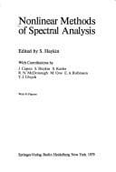 Tapa de Nonlinear methods of spectral analysis