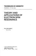 Tapa de Theory and applications of electron spin resonance